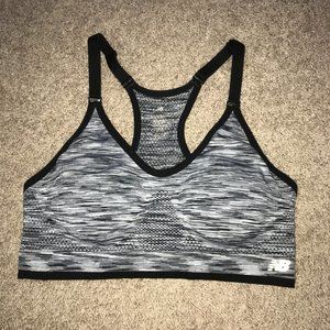 New Balance Black and White Mix Sports Bra